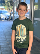 Load image into Gallery viewer, Kids Yamba T-Shirts - Convent Green colour front shot
