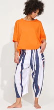 Load image into Gallery viewer, Banana Blue Bold Print Pant Bold Stripes - Navy/Orange/White Front View
