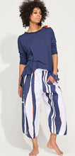 Load image into Gallery viewer, Banana Blue Bold Print Pant Bold Stripes - Navy/Orange/White Front View
