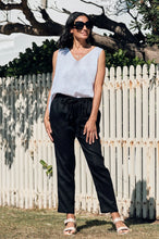 Load image into Gallery viewer, Carolina - Zoe Linen Sleeveless Top - White Front View
