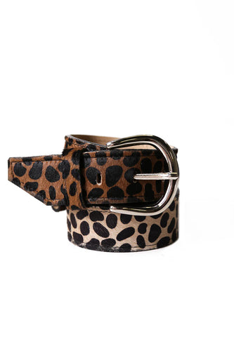 Carolina Soft Leather Jeans Belt - Giraffe Color