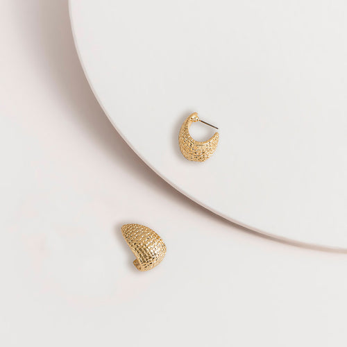 Basket Weave Droplet Earrings in Gold colour from Super Amazing