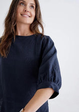 Load image into Gallery viewer, Devina Louise - Laura Top in Navy colour front closed up view
