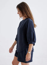 Load image into Gallery viewer, Devina Louise - Laura Top in Navy colour side view
