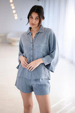 Load image into Gallery viewer, Eadie Lifestyle - Fundamental Linen Shirt in Blue colour front shot
