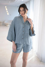 Load image into Gallery viewer, Eadie Lifestyle - Fundamental Linen Shirt in Blue colour front shot
