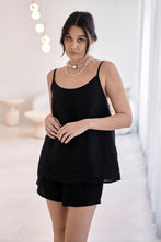 Load image into Gallery viewer, Eadie Lifestyle - Fundamental Linen Shorts in Black colour front shot
