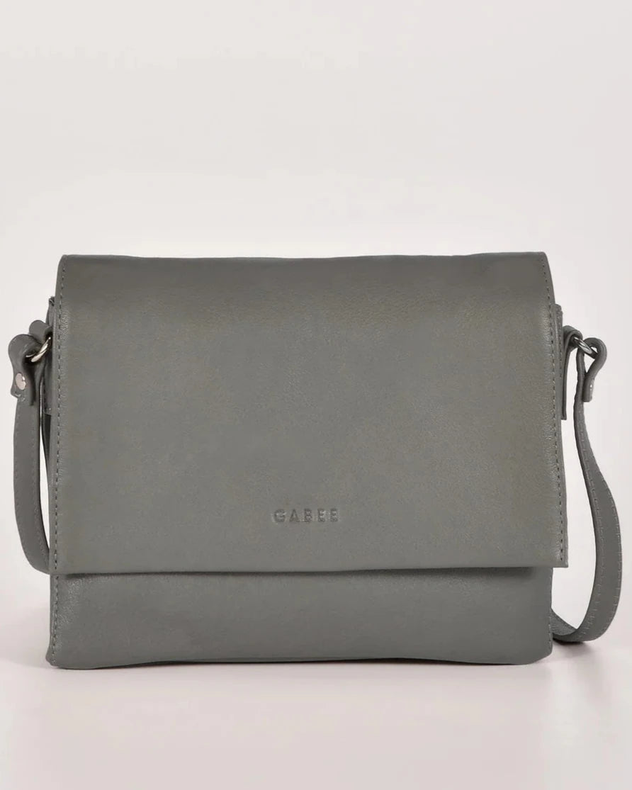 Eloise Soft Leather Crossbody Flap Bag in Denim colour