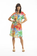 Load image into Gallery viewer, Escape by OQ - Alisa Short Sleeve Shift Dress Print coloured front shot
