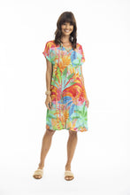 Load image into Gallery viewer, Escape by OQ - Alisa Short Sleeve Shift Dress Print coloured front shot
