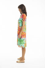 Load image into Gallery viewer, Escape by OQ - Alisa Short Sleeve Shift Dress Print coloured side shot
