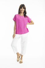 Load image into Gallery viewer, Escape by OQ - Linen Boxy Top - Pink colour front shot
