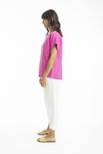 Load image into Gallery viewer, Escape by OQ - Linen Boxy Top - Pink colour side shot
