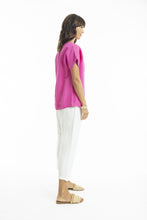 Load image into Gallery viewer, Escape by OQ - Linen Boxy Top - Pink colour side shot
