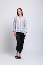 Load image into Gallery viewer, Foil - Artful Ease Shirt in White Stripe colour front shot
