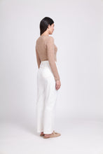 Load image into Gallery viewer, Foil - Fine Merino Crew Neck Top - Birch Marl Colour Left Side View
