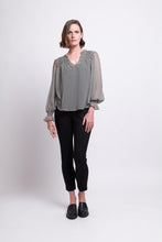 Load image into Gallery viewer, Foil - Shirr It Around Blouse - Trilogy soft dressing blouse 100% polyester
