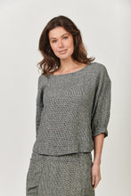 Load image into Gallery viewer, Naturals by O&amp;J Linen Top - Boat Neck/Midi Sleeves Front View
