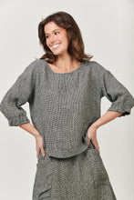 Load image into Gallery viewer, Naturals by O&amp;J Linen Top - Boat Neck/Midi Sleeves Front View
