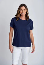 Load image into Gallery viewer, Goondiwindi Cotton - Basic Crew Neck Tee in Navy colour front shot
