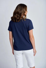 Load image into Gallery viewer, Goondiwindi Cotton - Basic Crew Neck Tee in Navy colour back shot
