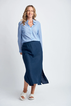 Load image into Gallery viewer, Goondiwindi Cotton - Bias Cut Skirt in Navy colour front shot
