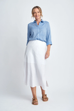 Load image into Gallery viewer, Goondiwindi Cotton - Bias Cut Skirt in White front shot
