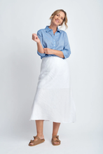 Load image into Gallery viewer, Goondiwindi Cotton - Bias Cut Skirt in White front shot
