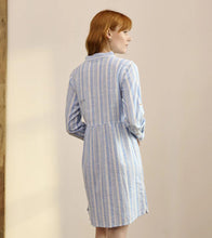 Load image into Gallery viewer, Hatley - Cara Shirt Dress in Light Blue Stripes colour back shot
