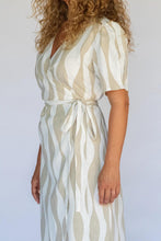 Load image into Gallery viewer, Hobo &amp; Hatch - Estelle Wrap Dress in Island Stripe colour side closed up shot
