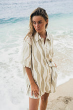 Load image into Gallery viewer, Hobo &amp; Hatch - Mila Shirt in Island Stripe colour beach shot
