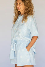 Load image into Gallery viewer, Hobo &amp; Hatch - Mila Shirt in Sky Coast colour side closed up shot
