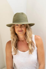 Load image into Gallery viewer, Irene Short Brim Panama in Olive colour
