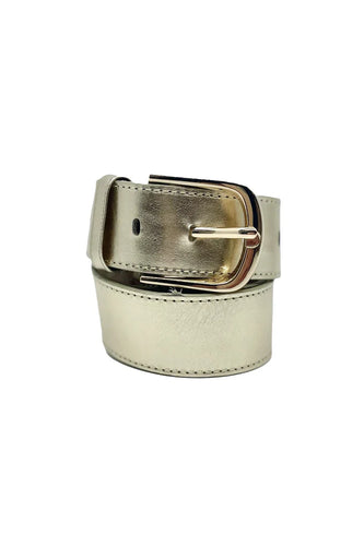 Carolina Soft Leather Jeans Belt - Gold Color