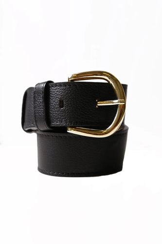 Carolina Soft Leather Jeans Belt - Black Color