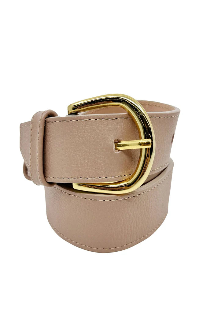 Carolina Soft Leather Jeans Belt - Nude Color