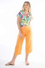 Load image into Gallery viewer, Jump - 3/4 Pleat Detail Pant in Mandarin colour front shot
