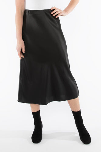 Jump - Bias Satin Midi-Length Skirt