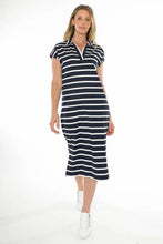 Load image into Gallery viewer, Jump - Collared Dress in Navy/White colour front shot
