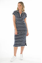 Load image into Gallery viewer, Jump - Collared Dress in Navy/White colour front shot
