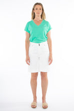 Load image into Gallery viewer, Jump - Coloured Denim Short in White colour front shot
