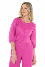 Load image into Gallery viewer, Jump - Gathered Sleeve Hem Top in Roseviolet colour front shot
