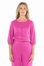 Load image into Gallery viewer, Jump - Gathered Sleeve Hem Top in Roseviolet colour front shot
