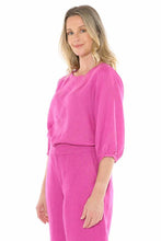 Load image into Gallery viewer, Jump - Gathered Sleeve Hem Top in Roseviolet colour side shot
