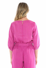 Load image into Gallery viewer, Jump - Gathered Sleeve Hem Top in Roseviolet colour back shot
