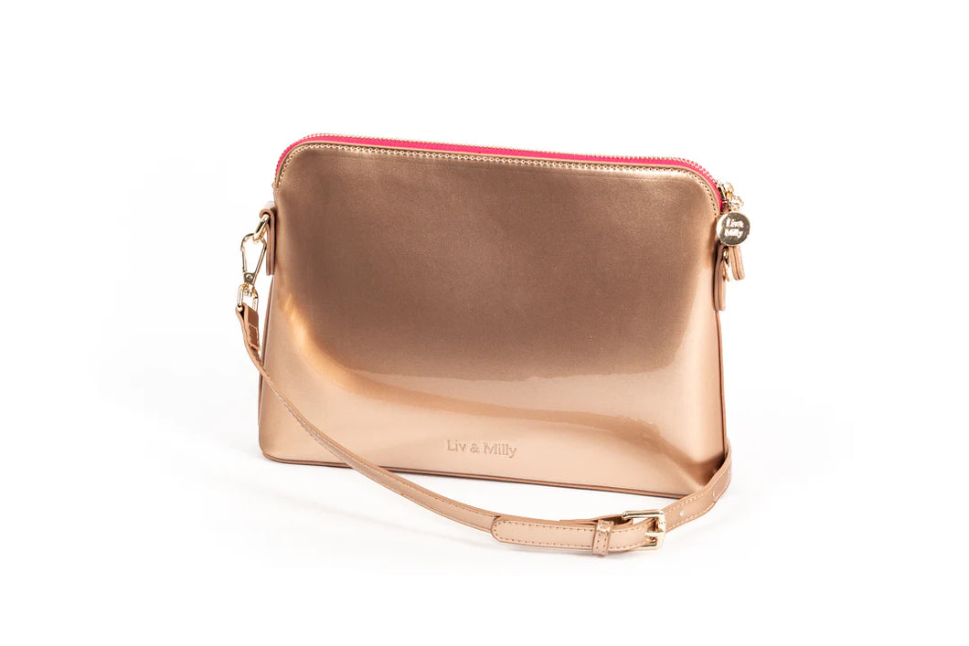 Liv and Milly Ravello Handbag - Rose Gold Front View