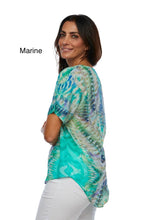 Load image into Gallery viewer, Claire Powell V Neck Short Sleeve Modal Top Marine Color Side View
