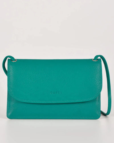 McKenzie Leather Crossbody Wallet in Turquoise colour