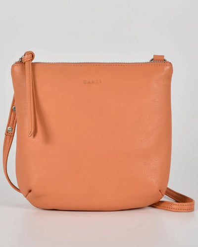 Meadow Soft Leather Pouch Crossbody Bag in Camel colour