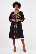 Load image into Gallery viewer, Naudic - Oregon Dress Splendour Embroidery in Black colour front shot
